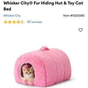 Whisker City® Fur Hiding Hut & Toy Cat Bed